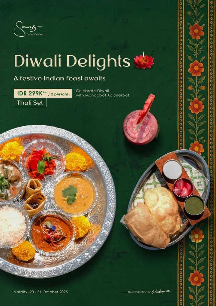 Diwali restaurant thali promotion, design reference