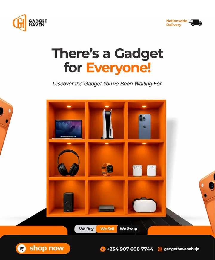 Gadget Haven product assortment, design reference