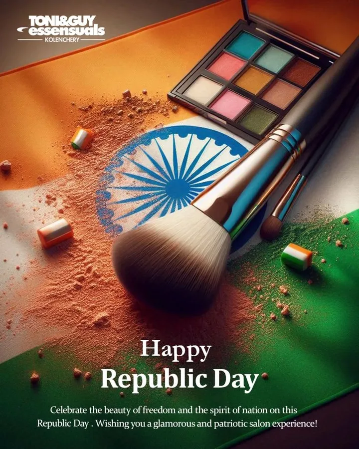 Republic Day greeting for a salon, design reference